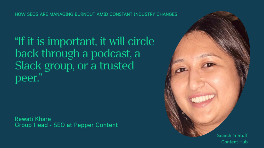 Rewati Khare, the Group Head SEO at Pepper Content, says she made peace with letting some things go unread.